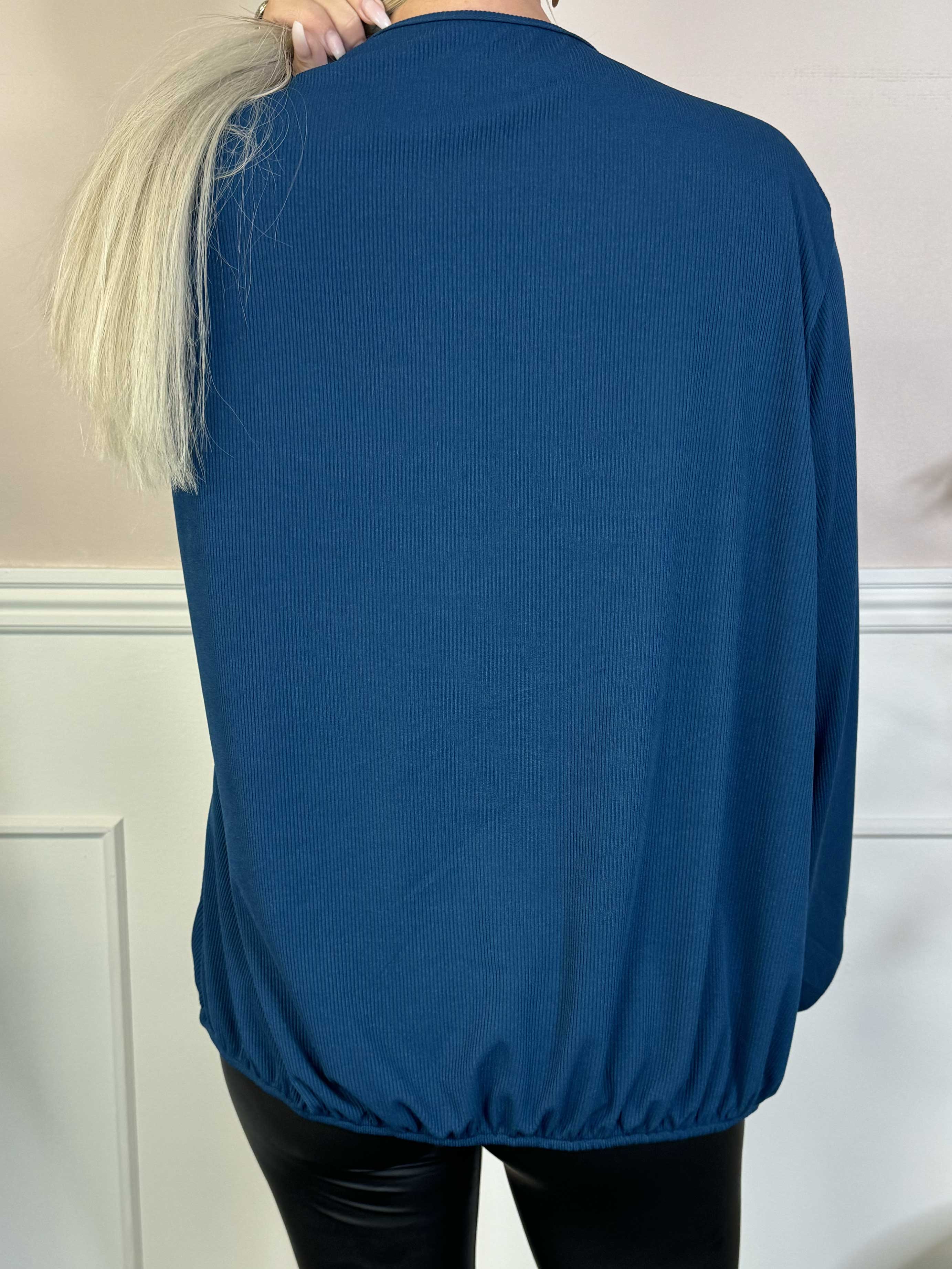 Naomi - Ribbet tunika med elastik